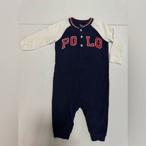 Polo by Ralph Lauren Kids Navy and Cream Footie